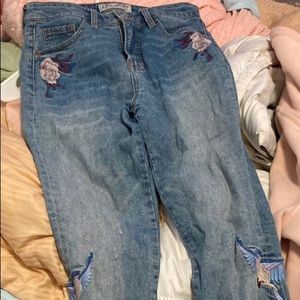 Unique embroidered lucky jeans